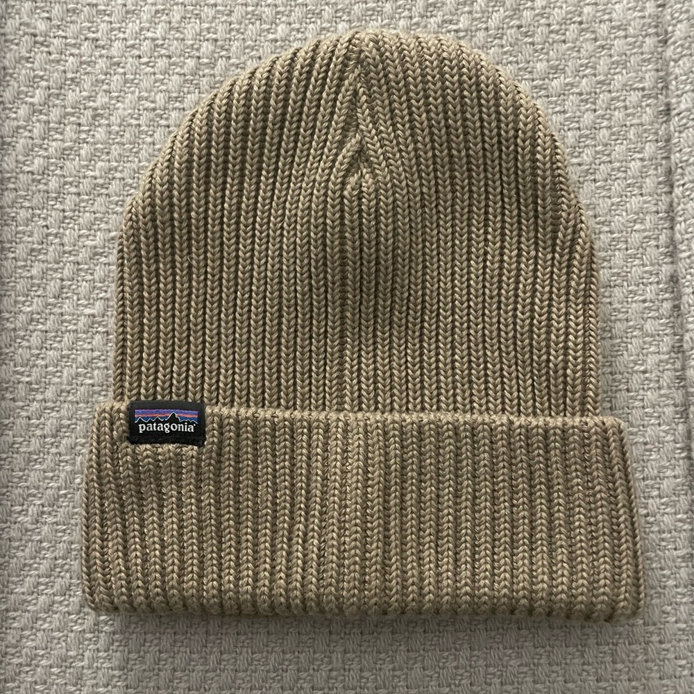 Patagonia taupe winter hat